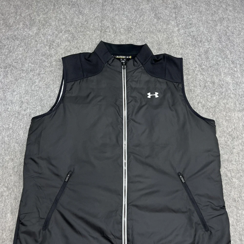 Under Armour Vest Mens 2XL Black ColdGear Storm 1 PrimaLoft Zip Softshell Puffer - Picture 3 of 16